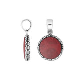 AP-6258-CR Sterling Silver Pendant With Coral Jewelry Bali Designs Inc